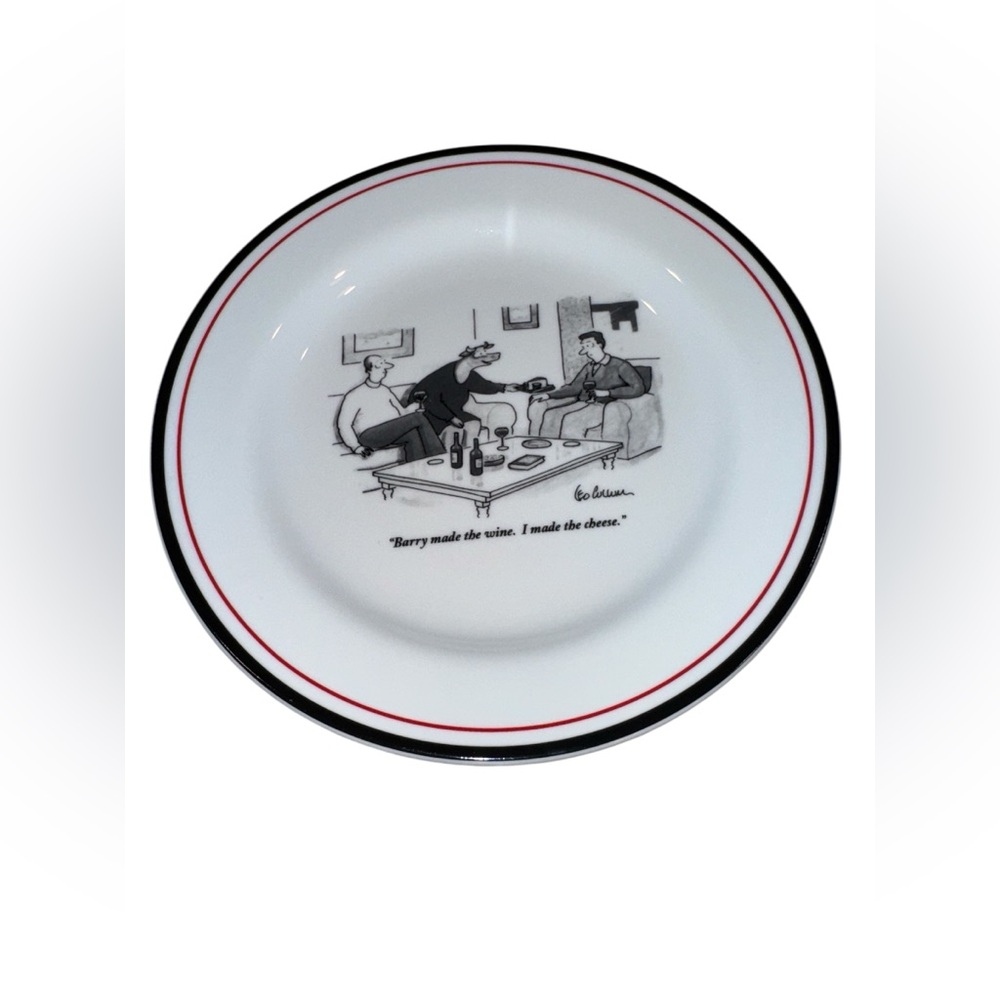 A Set of Six Restoration Hardware New Yorker Cartoon Cheese Plates
